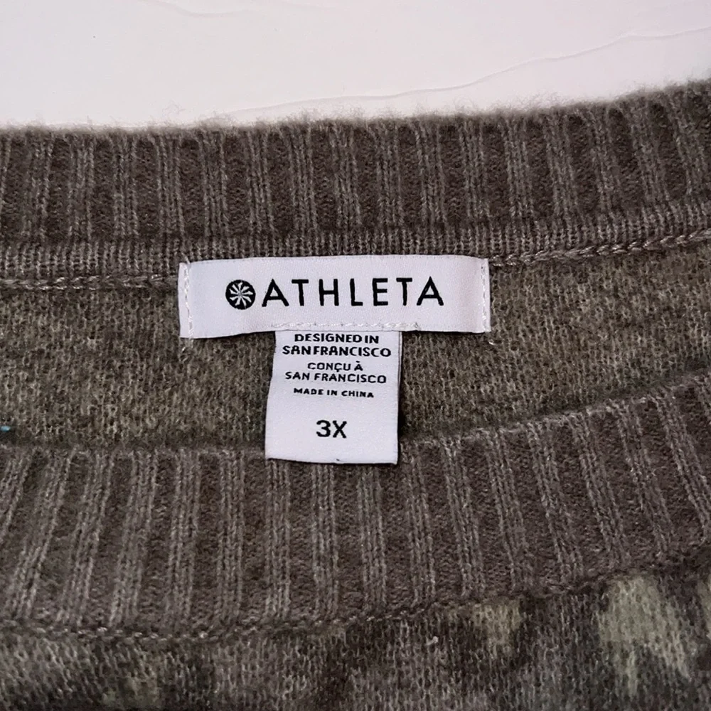 Athleta Sweater Womens 3X Hawthorne Textured Crew Merino Wool Casual Pullover